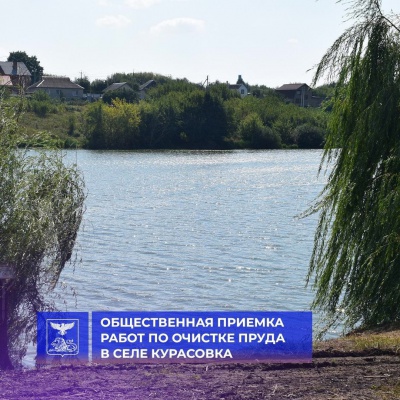 Общественники приняли работы по очистке пруда в Курасовском сельском поселении